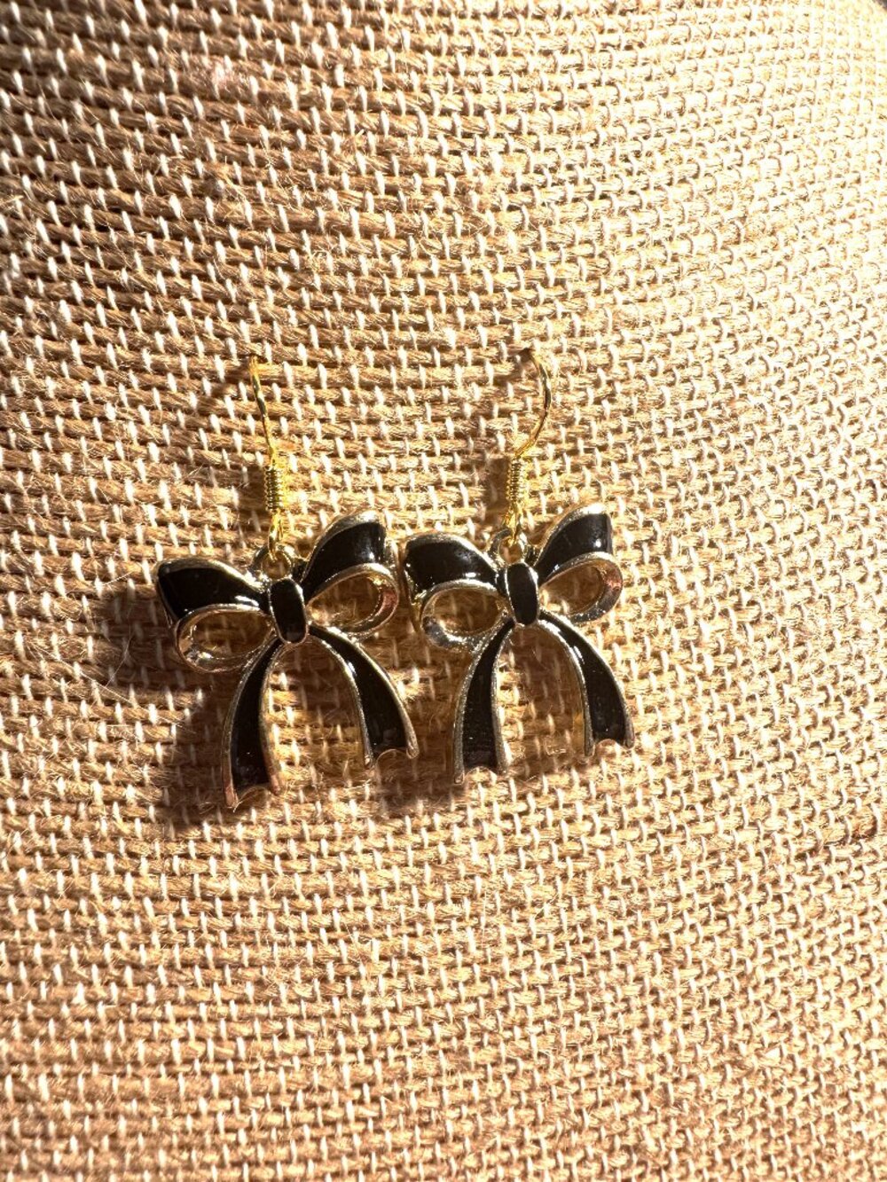 Vintage Style Black Bow Drop Earrings